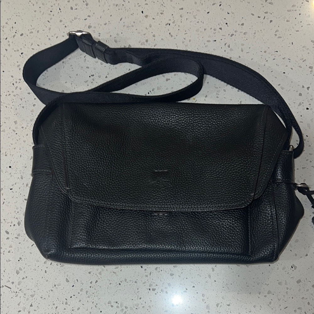 Black Leather Men's Shoulder Bag